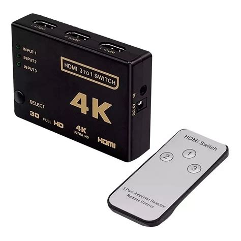 Switch Hdmi Hub X Chaveador Divisor Portas Full Hd P K D