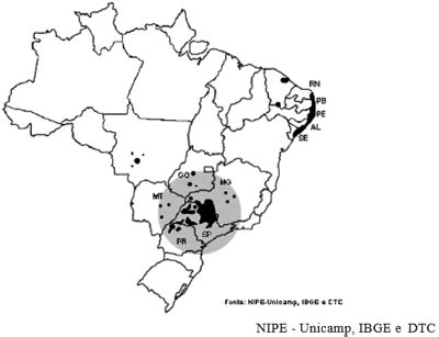 Questão No mapa estão assinaladas