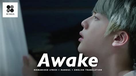 BTS 방탄소년단 Jin Awake ROMANIZED LYRICS HANGUL ENGLISH TRANS