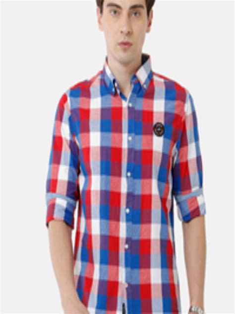 Buy Double Two Men Red Slim Fit Buffalo Checks Casual Shirt Shirts