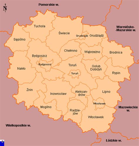 Clickable Map Of W Kujawsko Pomorskie Poland