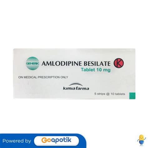 Jual AMLODIPINE BESILATE KIMIA FARMA 10 MG BOX 50 TABLET Shopee Indonesia