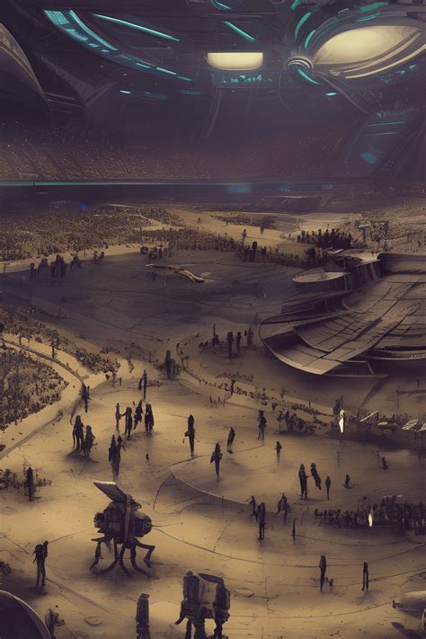 Digital Painting Futuristic Fighting Arena · Creative Fabrica
