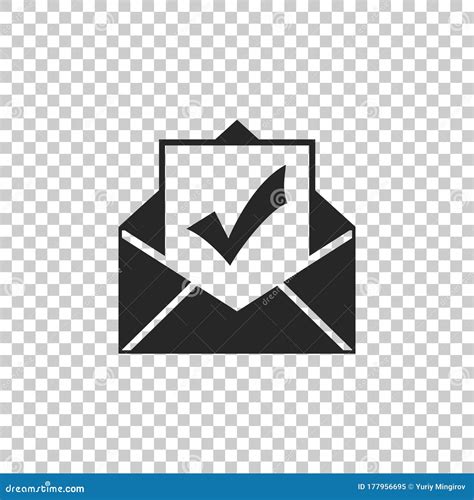 Envelope With Document And Check Mark Icon Isolated On Transparent