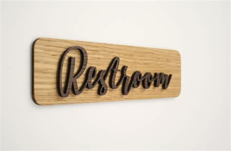 Restroom Door Sign Restroom Sign. Bathroom Decor WC Sign Bathroom Sign ...