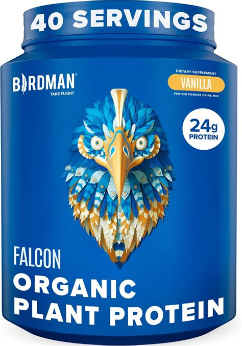 Amazon Birdman Falcon Vegan Protein Powder Organic Stevia Sugar