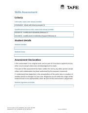 CHCDIV001 AE Sk 2of2 1 Docx Skills Assessment Criteria Unit Code