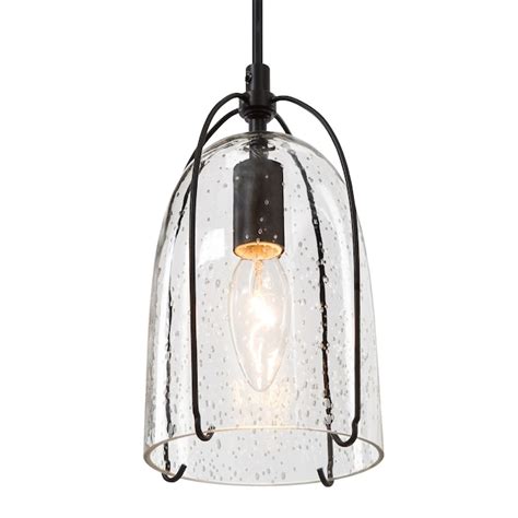 Uolfin Matte Black Metal With Clear Seeded Glass Shade Moderncontemporary Seeded Glass Cone Led