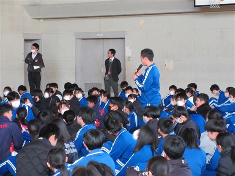 1月16日火 3年生租税教室 2，3年生の体育の様子 可児市立蘇南中学校