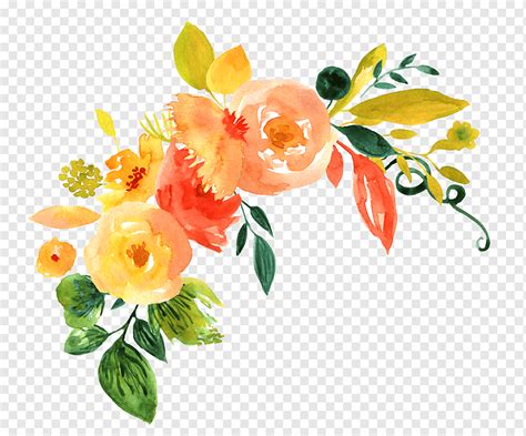 Hand Painted Watercolor Flower Decoration Pattern Bright Flowers