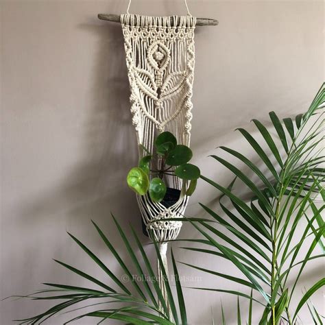 Macrame Wall Planter Hanging Indoor Plant Holder Boho Plant Etsy Uk