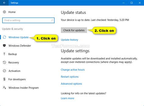 Check For And Install Windows Update In Windows 10 Windows 10 Tutorials