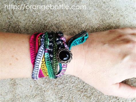 Tutorial Serged Scrap Wrap Bracelet Orange Bettie