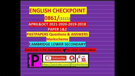 English Secondary Checkpoint Pastpaper