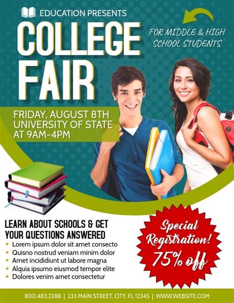 College Flyers College Fair Templates College Event Flyer School