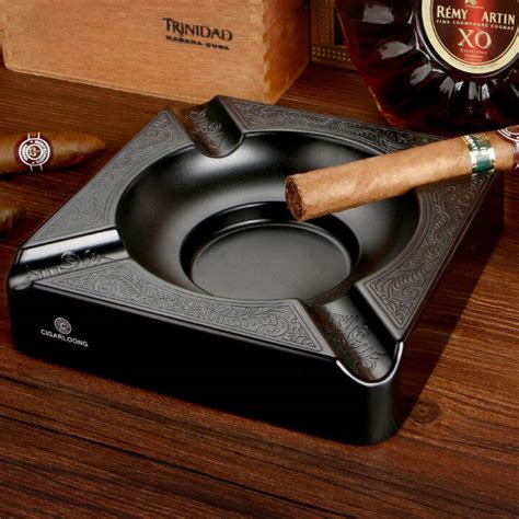 Cigarloong Eggplant Cigar Ashtray Portable Metal Cigar Smoke