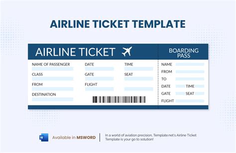 Blank Airline Ticket Template