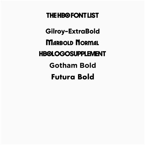 The HBO Font List by Charlieaat on DeviantArt