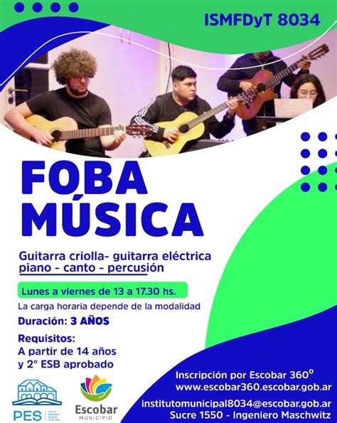 FOBA MÚSICA Instituto Superior Municipal de Formación Docente y