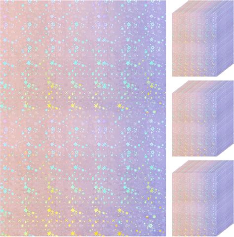 Amazon Nezyo 60 Sheets Holographic Laminate Sheets Clear Glitter