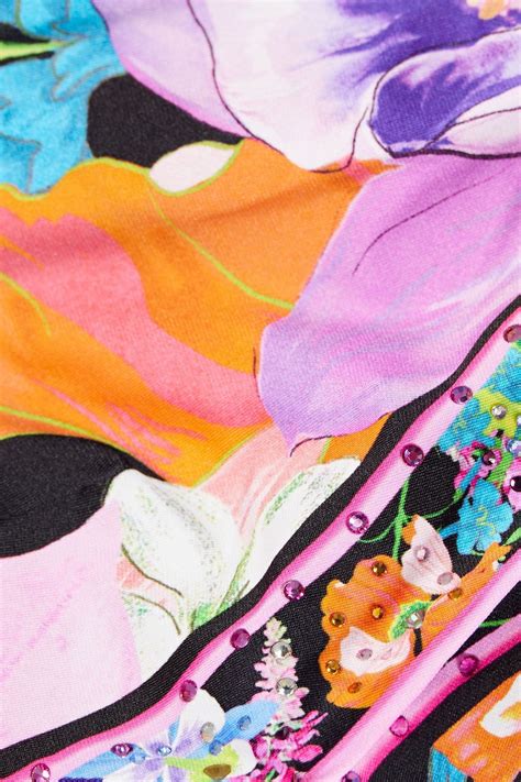 CAMILLA Crystal Embellished Floral Print Underwired Bikini Top THE OUTNET