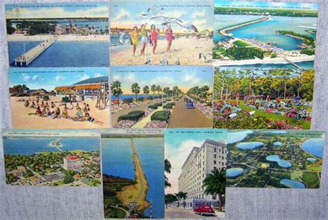 Lot Of 10 Vintage Clearwater Florida Linen Postcards Ebay