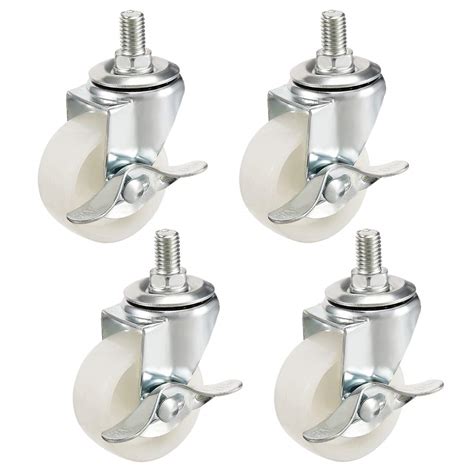 Uxcell Swivel Casters 2 Inch Nylon 360 Degree M10 X 15mm Threaded