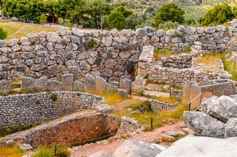 Great Ramp Of Mycenae Center Of Greek Civilization Peloponnese Greece