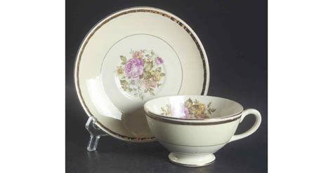 English Regency Footed Cup Saucer Set By Homer Laughlin