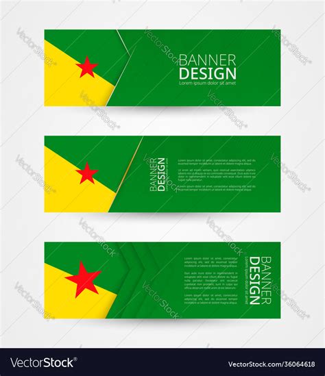 Set Three Horizontal Banners With Flag Royalty Free Vector