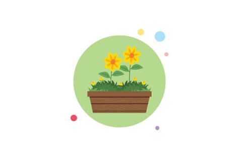 Spring Flower Long Pot 24 Circle Bubble Graphic By Raysaozora