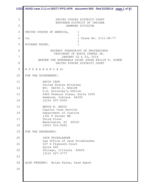 Federal Court Witness Transcript