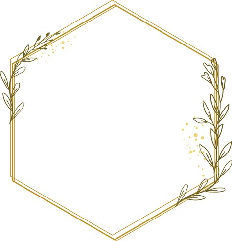 Luxury Gold Leaf Frame Border Floral Ornament For Background Wedding