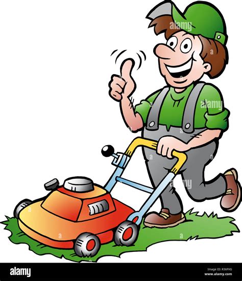 Lawn Mower Man Gardener Cartoon Hi Res Stock Photography And Images Alamy