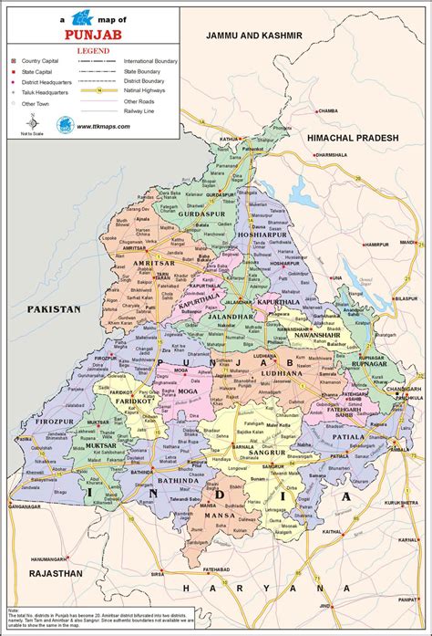 Punjab Districts Map India World Map India Map Travel Maps New | Images ...