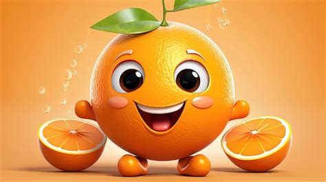 Emoji De Fruta Laranja Sorridente E Fofo Gerado Por Ia Foto Premium