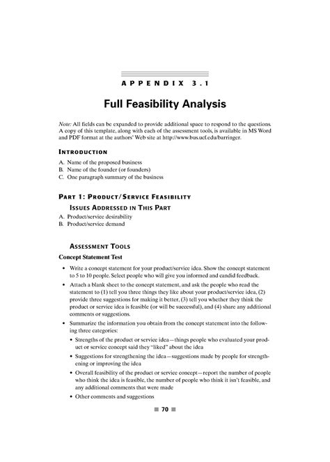 Full Feasibility Analysis A P P E N D I X Full Feasibility