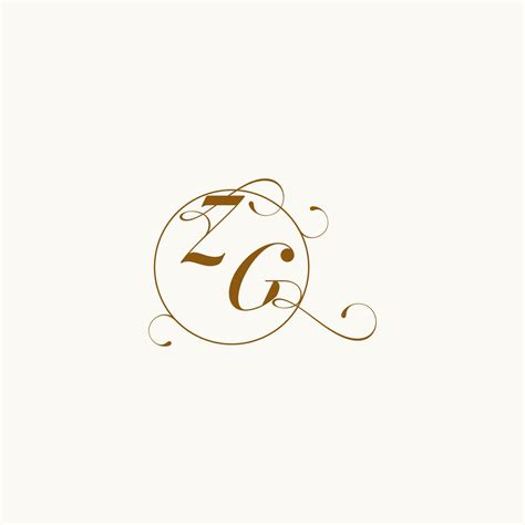 Zg Wedding Monogram Initial In Perfect Details Vector Art At