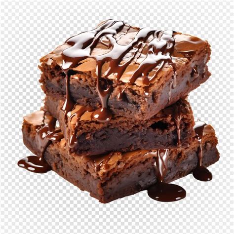 Premium Psd Chocolate Brownie Cake Isolated On Transparent Background