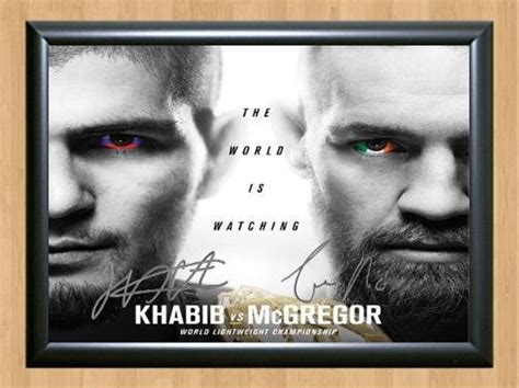 Khabib Nurmagomedov Vs Conor Mcgregor Mma Signed Autographed Photo Poster Print Memorabilia A2 165