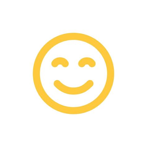 Smile icon, happy face, smiling emoji, yellow sticker. Vector flat ...