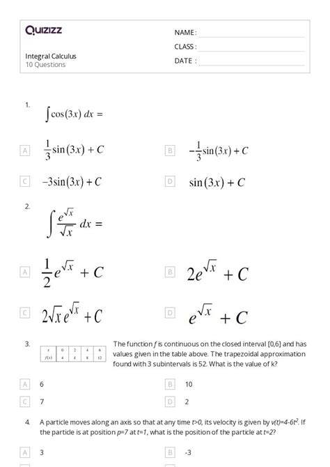 50 Calculus Worksheets For 12th Class On Quizizz Free And Printable Worksheets Library