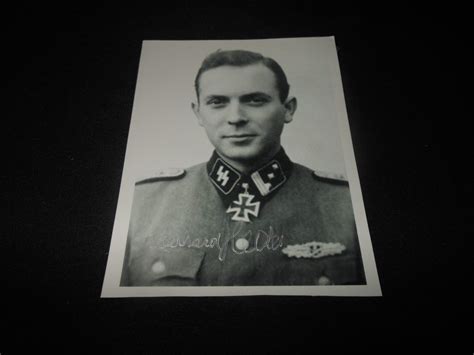 Ww German Waffen Ss Sturmbannfuhrer Eberhard Heder Signed Photo