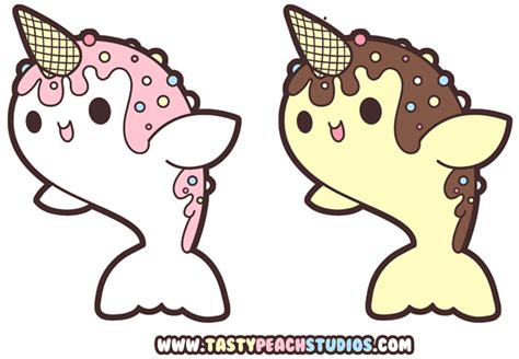 Ice Cream Narwhals By Mooglegurl On Deviantart Kawaii Doodles Cute