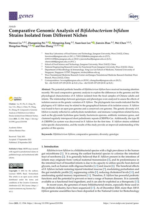 Pdf Comparative Genomic Analysis Of Bifidobacterium Bifidum Strains