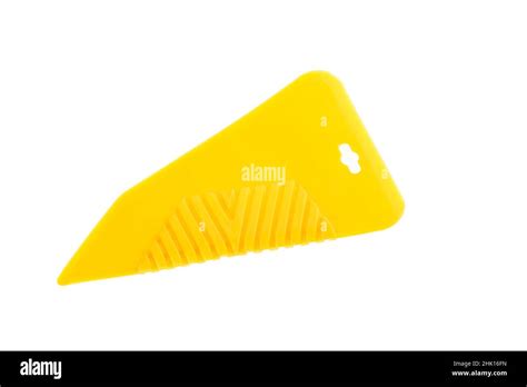 Yellow Rubber Industrial Spatula Isolated On A White Background Stock