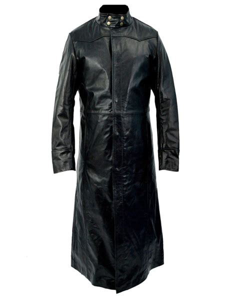 Keanu Reeves Matrix Neo Leather Trench Coat Clj