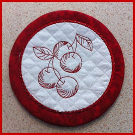 In The Hoop Fruit Coasters Applique Machine Embroidery Design