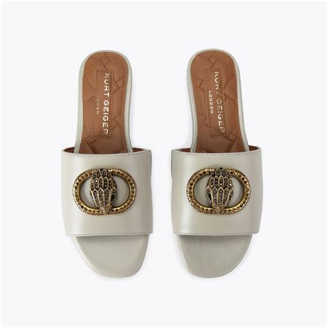 CHELSEA FLAT SANDAL Light Grey Slide On Sandal by KURT GEIGER LONDON