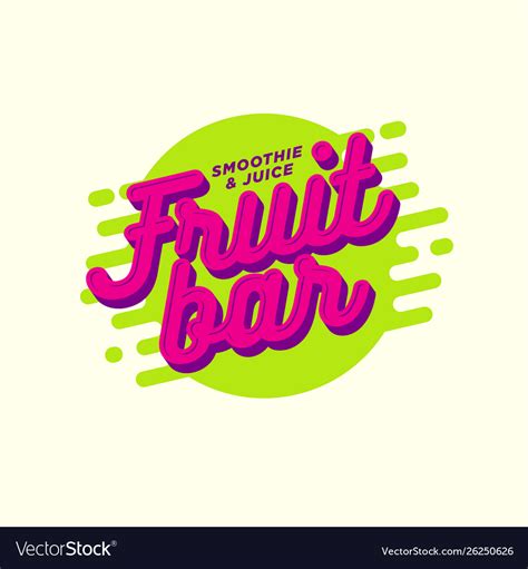 Fruit Bar Logo Smoothie Detox Juice Tasty Drink Vector Image